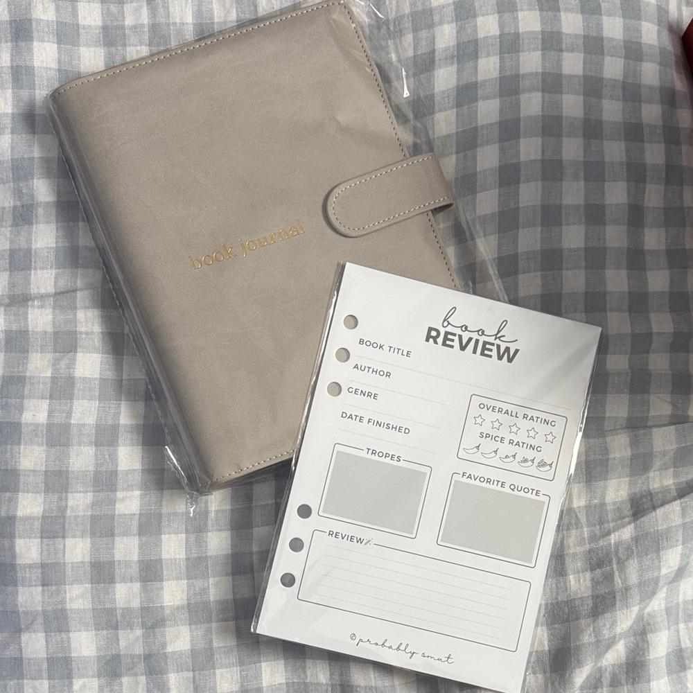 Beige Book Journal with Review Notepad